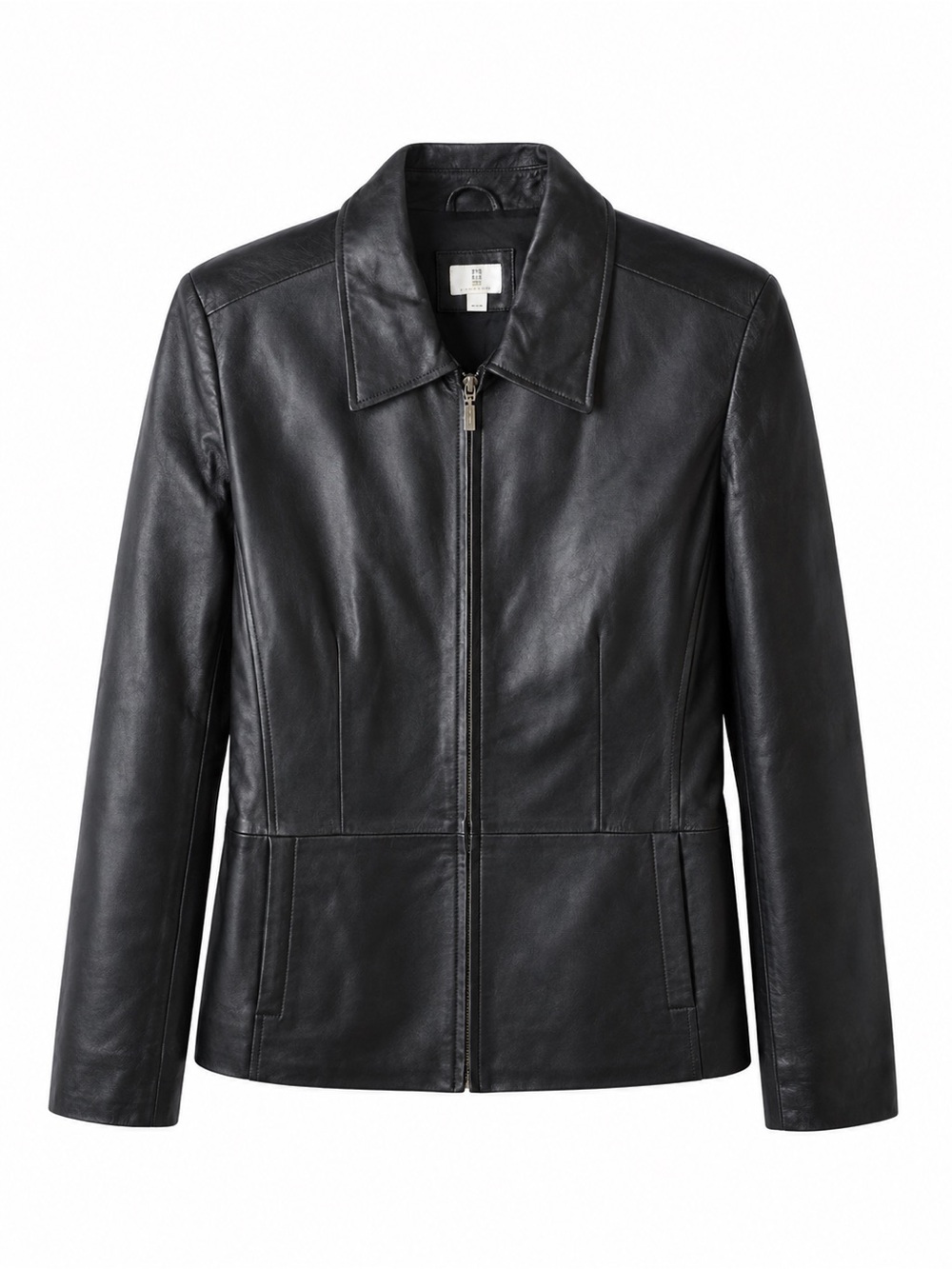 Apt. 9 Black Genuine Lambskin Leather Jacket Women’s Medium Y2K